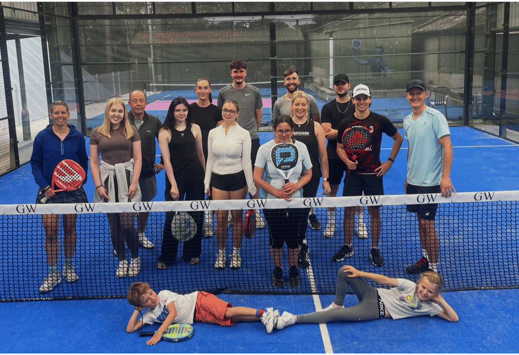 FPA team standing on a padel court