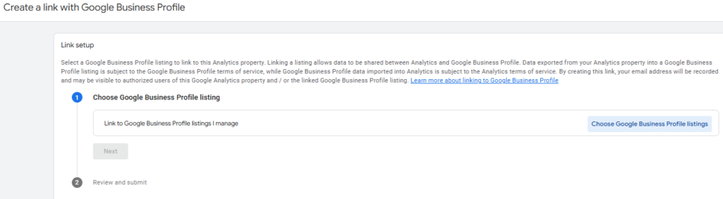Choose your Google Business Profile