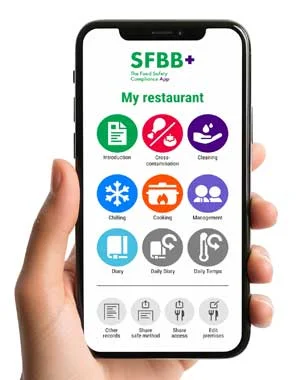 SFBB+ app displayed on a mobile phone
